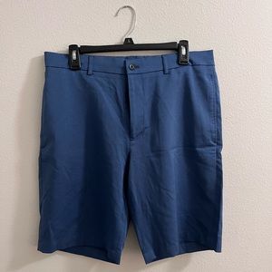 Walter Hagen Essentials Mens 34 Flat Front Oxford HydroDri Golf Shorts Navy